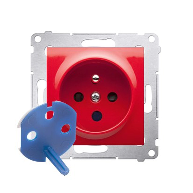 DATA socket with authorization key, red Simon54