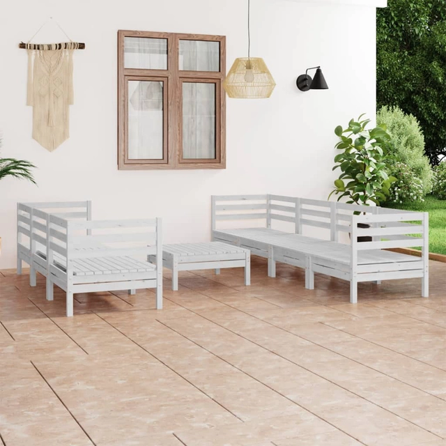 8-cz. garden sofa set, white, pine wood