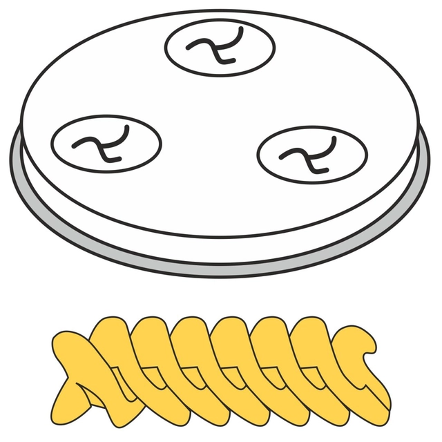 FUSILLI pasta sieve tip drills 5 holes dia. 9 mm MPF2.5/4 - Hendi 229361