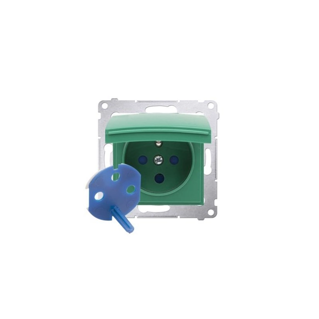 Socket outlet Kontakt-Simon DGD1B.01/33 Earthing pin Screwed terminal Green Flush mounted (plaster) Plastic