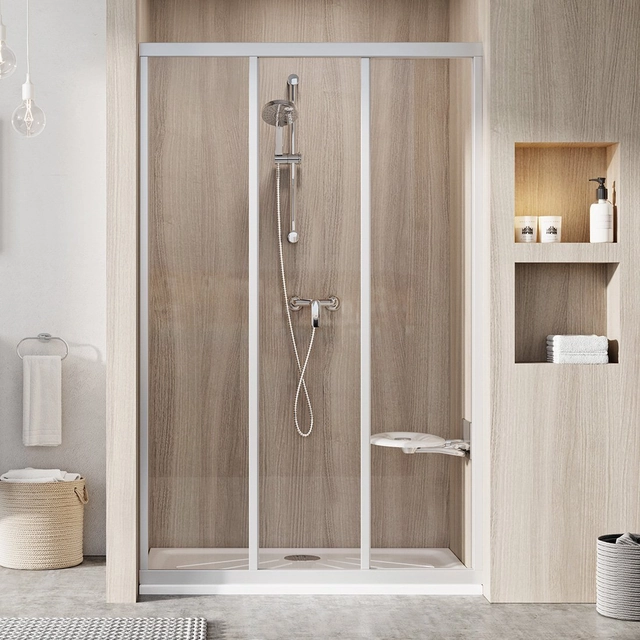 Sliding shower door Ravak Supernova, ASDP3-80 198, satin+glass Transparent