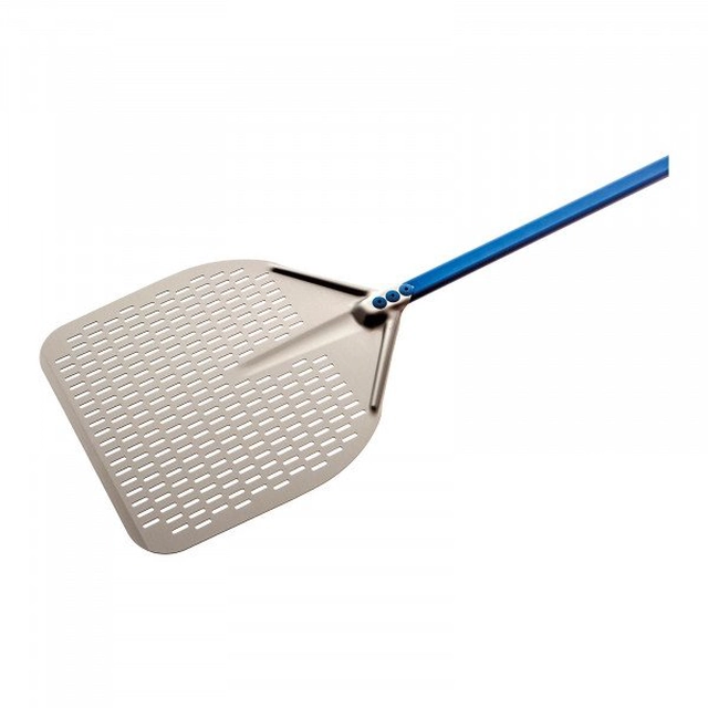 Pizza shovel - 33 x 33 cm - perforated - handle: 60 cm - anodized aluminum GI.METAL 10450042 A-32RF / 60