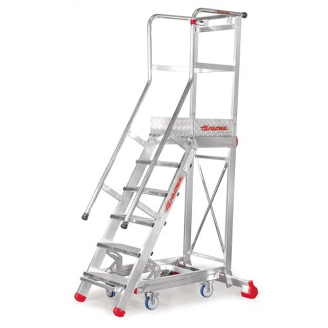 Self-locking FARAONE warehouse mobile ladder with one-sided entrance - model 300 / SMLT