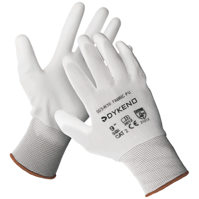 Fabric PU textile dipped assembly gloves 08