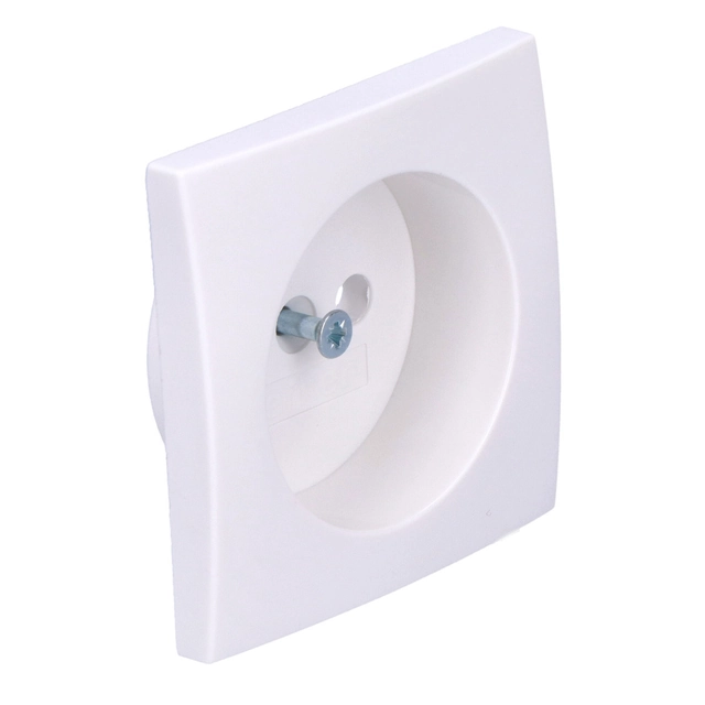 Faceplate for earthed socket, white, glossy, B. Square