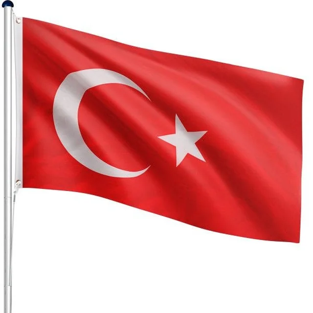 Fahnenmast mit türkischer Flagge, 650 cm