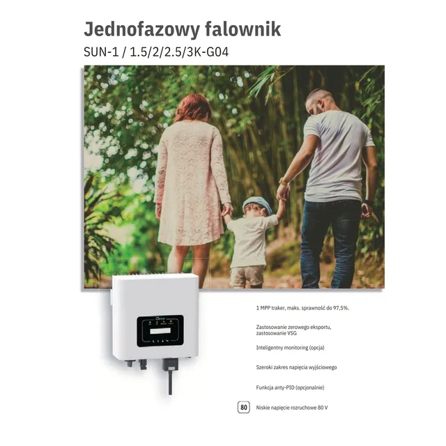 Falownik sieciowy Deye SUN-3K-Gxx (jednofazowy)