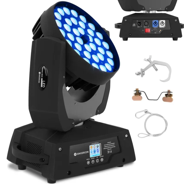 Faretto per illuminazione palco DJ a testa mobile LED 36 x 10 W RGBW