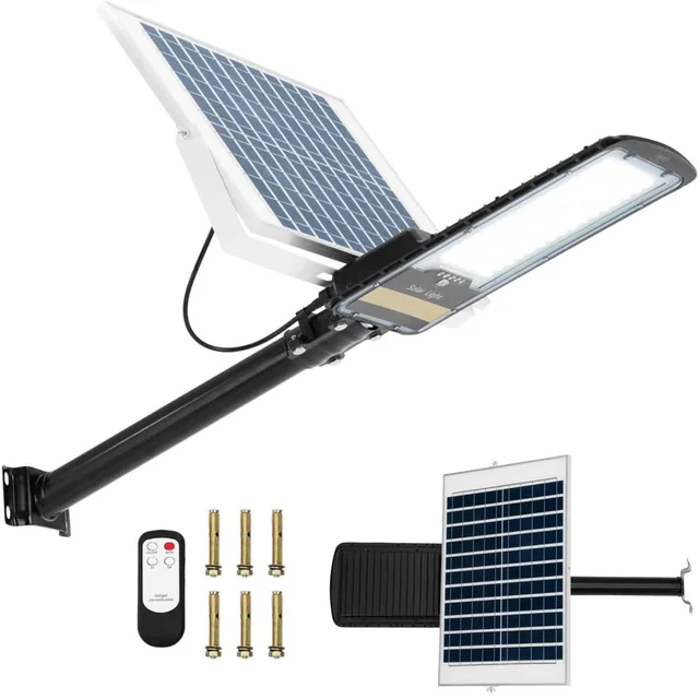 Farola solar exterior con sensor crepuscular 96 x LED 100 W PILOT