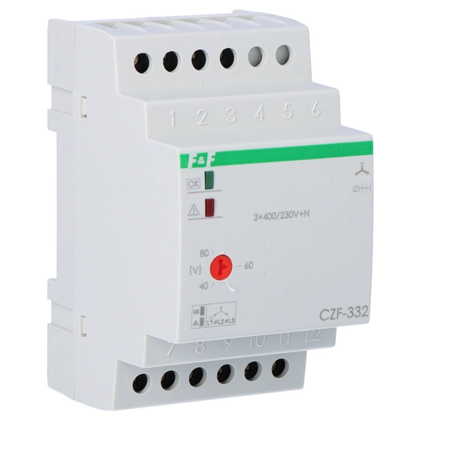 Fase-uitvalsensor met contactorcontactbesturing CZF-332 contacten:1P gescheiden,I=10A, 3 modules