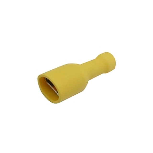 Faston socket 6.3mm insulated, wire 4.0-6.0mm yellow