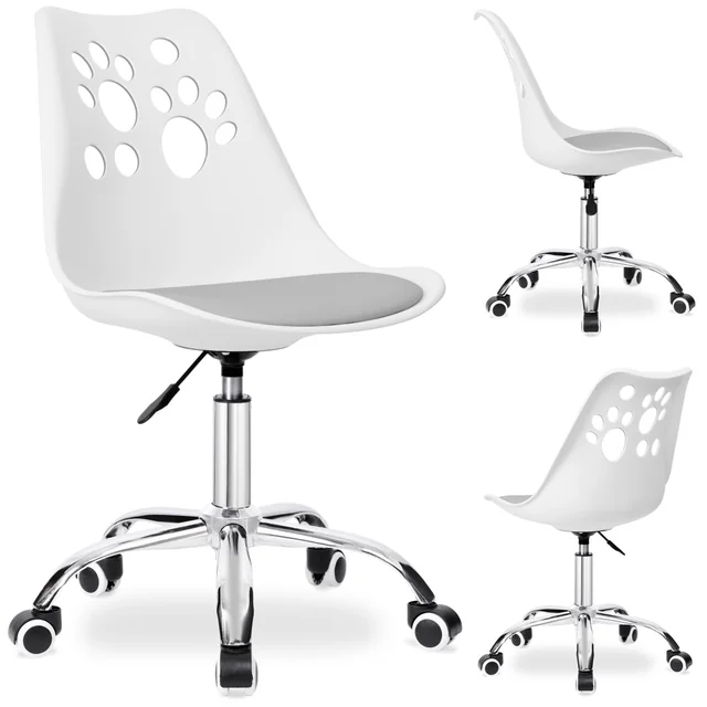 Fauteuil pivotant gris blanc Grover