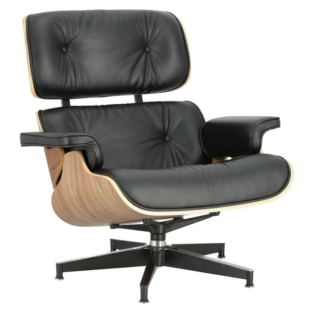 Fauteuil VIP noir/noyer/piètement standard TP