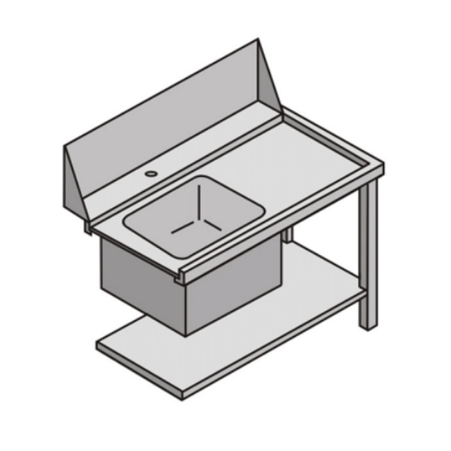 Dishwasher loading table with COOKPRO sink compartment 450020001 450020001