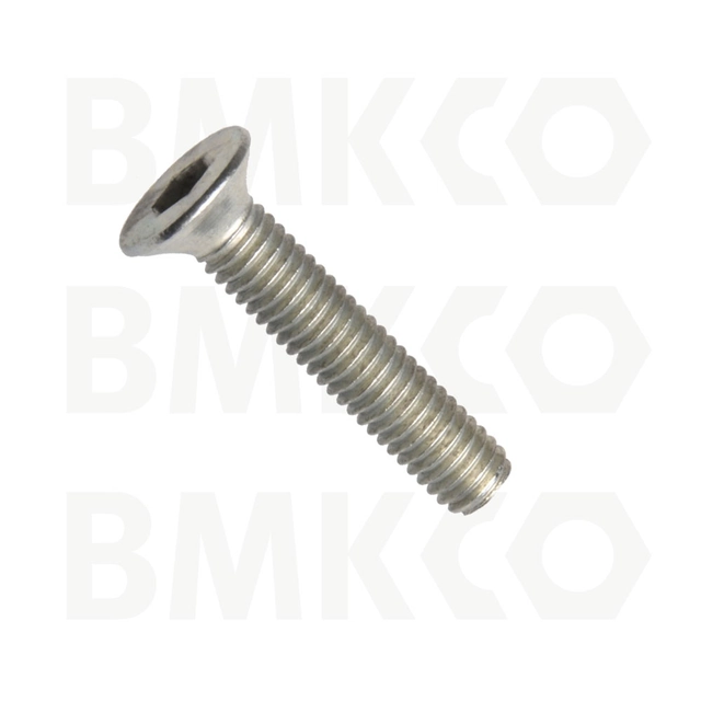 Furniture screw, countersunk head, Allen key, steel 4.6, white zinc, m6x40 mm