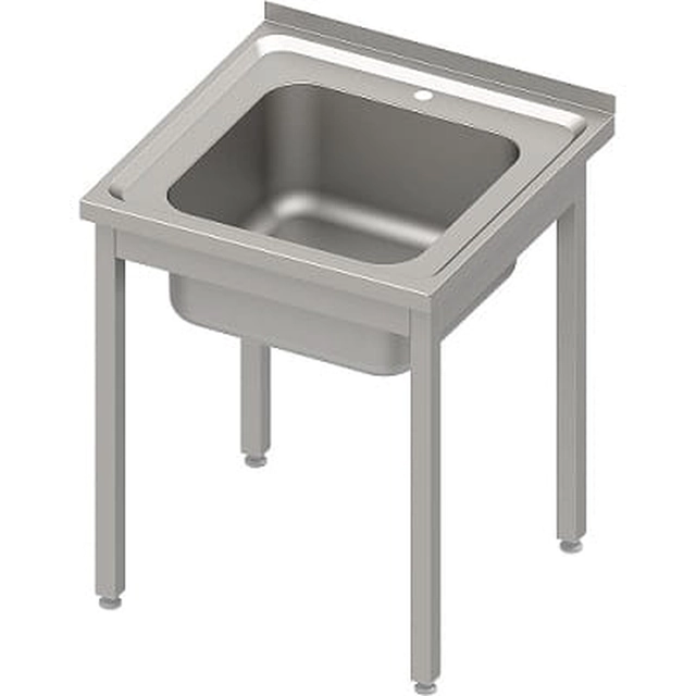 Table with sink | 1-chamber | without a shelf | 600x700x850mm | welded | embossed top