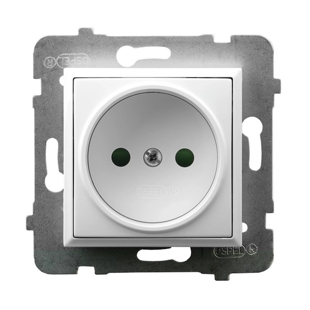 Socket outlet Ospel GP-1UP/m/00 ARIA White Screwed terminal Plastic IP20