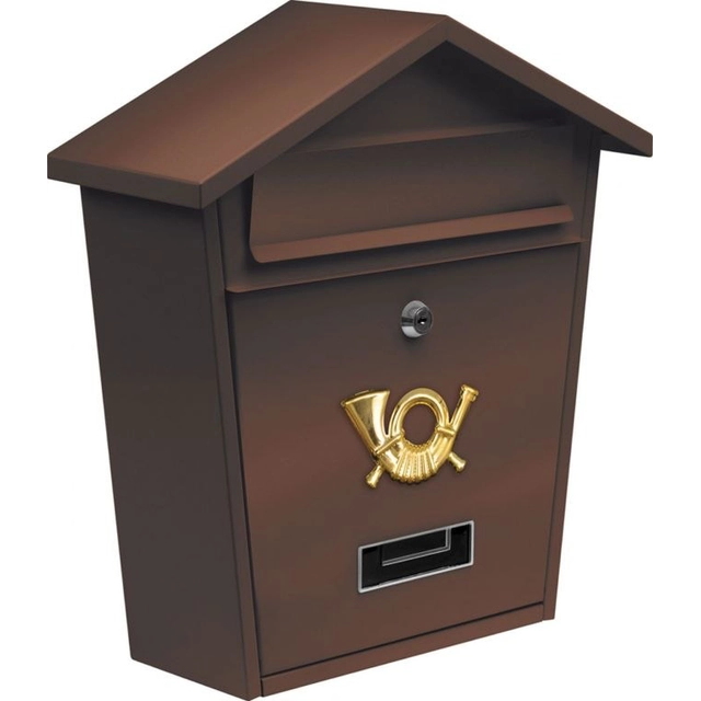 Mailbox with a roof - brown