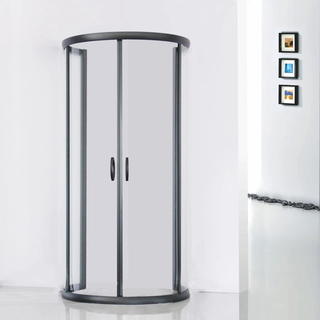 Fekete falra szerelhető zuhanykabin Sea-Horse Stylio 80x100 átlátszó üveg