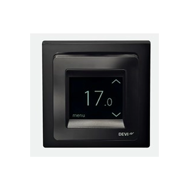 Fekete termosztát DEVIreg Touch kijelzővel 140F1069