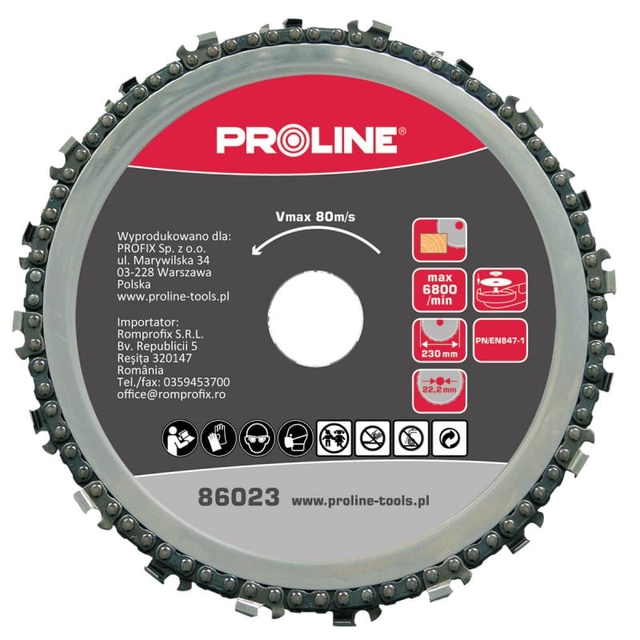 Ferăstrău circular cu lanț pentru lemn 115mm PROLINE 86011