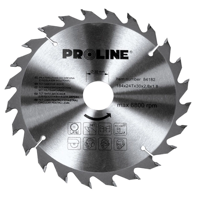 Ferăstrău circular pentru lemn 184x30mm 48z PROLINE 84184