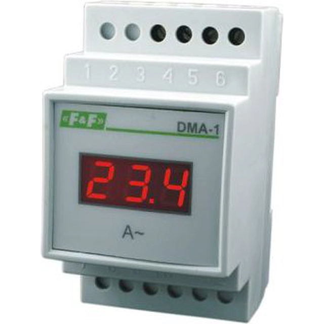 F&F amperemeter 1-fazowy digitalt modulært 0-20A til direkte måling (DMA-1)