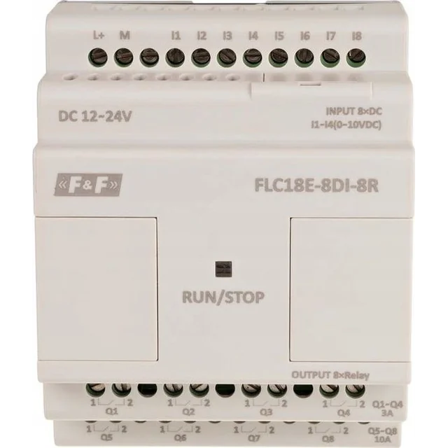 F&F Analog-Digital-Ein-/Ausgangserweiterungsmodul 8 DI 4AI 12-24V DC FLC18E-8DI-8R