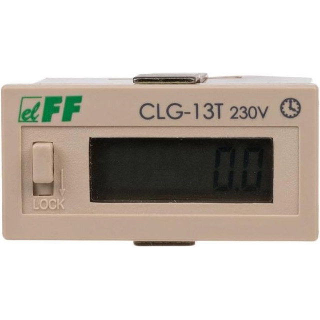 F&F Driftstidstæller 110-240V AC/DC 6 tegn digitalt array 48x24mm (CLG-13T)