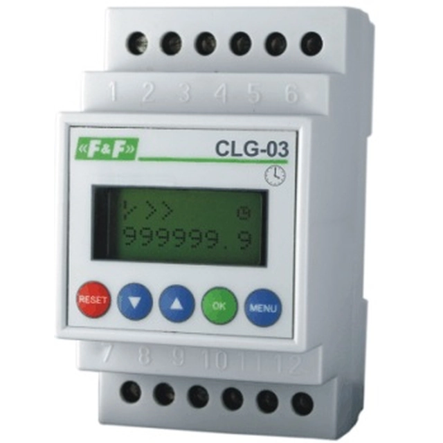 F&F Licznik czasu pracy TH35 24-264V AC/DC programové CLG-03
