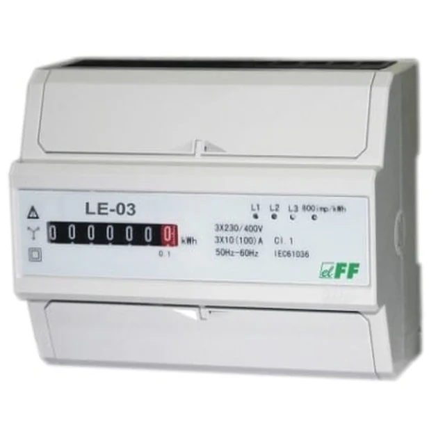 F&F Licznik energii elektrycznej 3-fazowy 100A 230/400V z wyświetlaczem bębenkowym LE-03