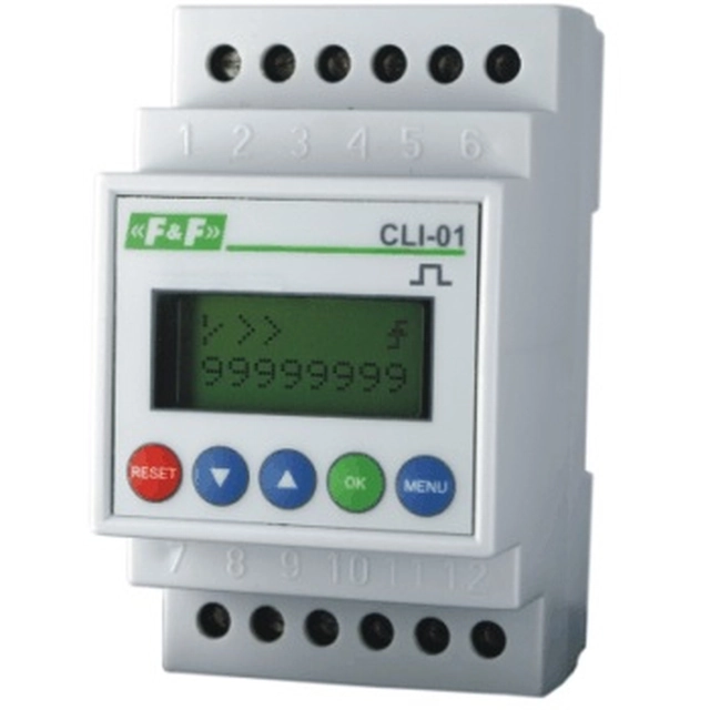 F&F Licznik impulsas 24-264V AC/DC 1P 8A programavimas CLI-01