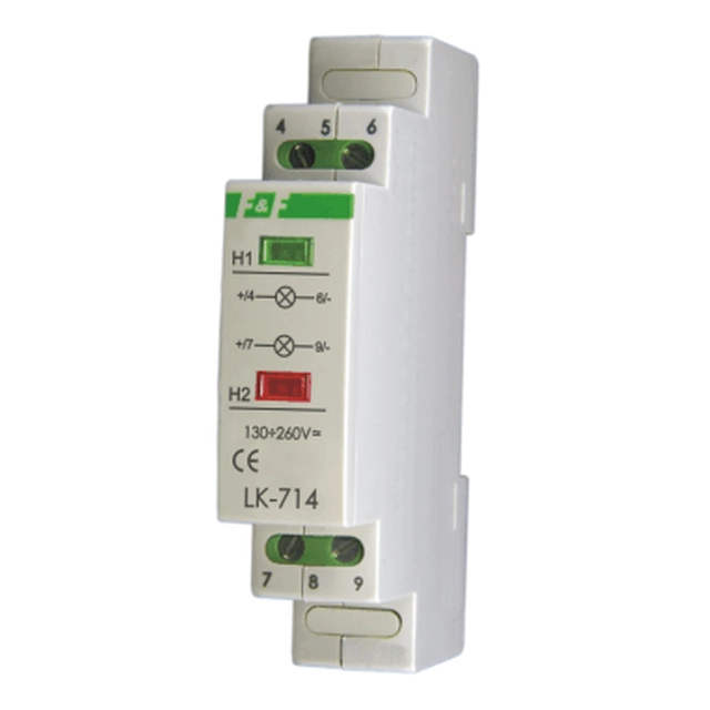 F&F Luz indicadora de alimentación LK-714 indicador de alimentación 2xLED rojo verde 10/30V AC/DC LK-714 30÷130V