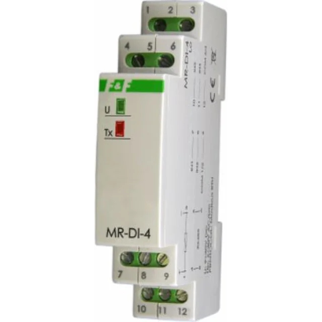 F&F Modulo di espansione 4 ingressi digitali 6-30V AC/DC con uscita alimentazione MODBUS RTU 9-30V DC (MR-DI-4 LO)