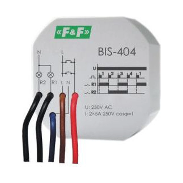 F&F Послідовне імпульсне реле 5A 230V AC 2Z (BIS-404)