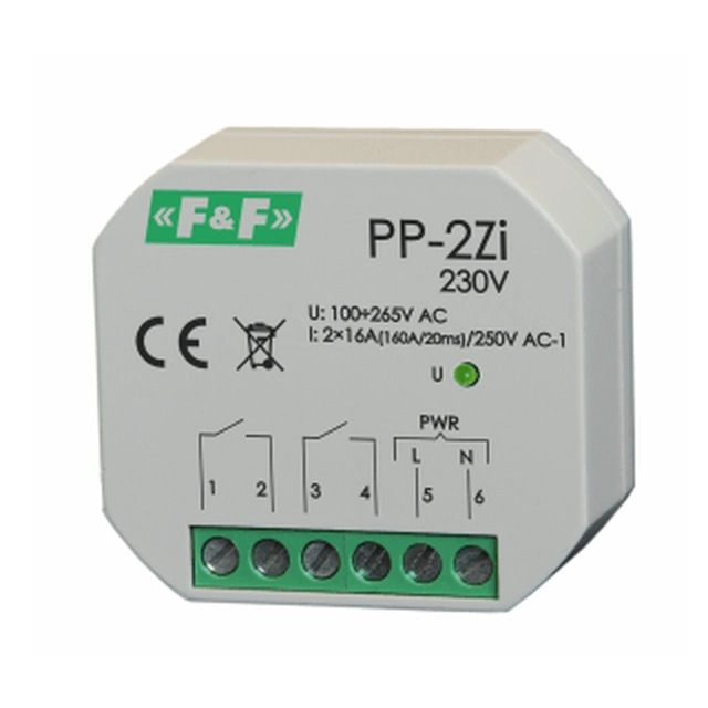 F&F Przekaźnik elektromagnetische velden 2Z 16A P/T - PP-2ZI 230V