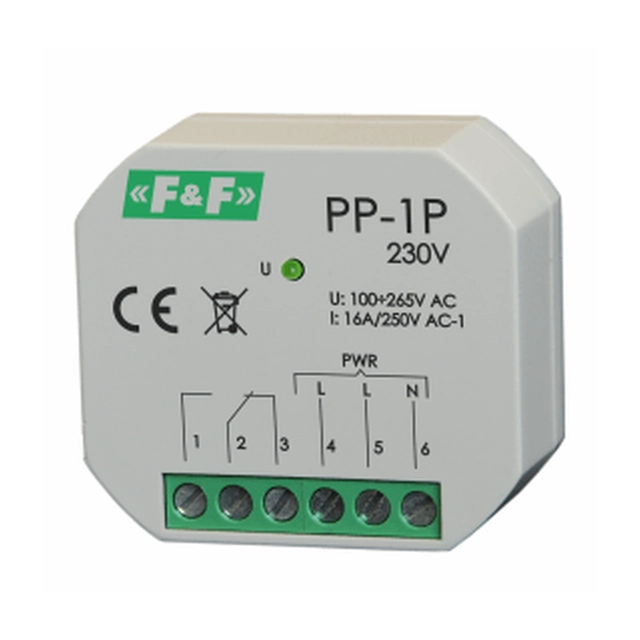 F&F Przekaźnik elektromagnetisk 1P 16A P/T - PP-1P 230V