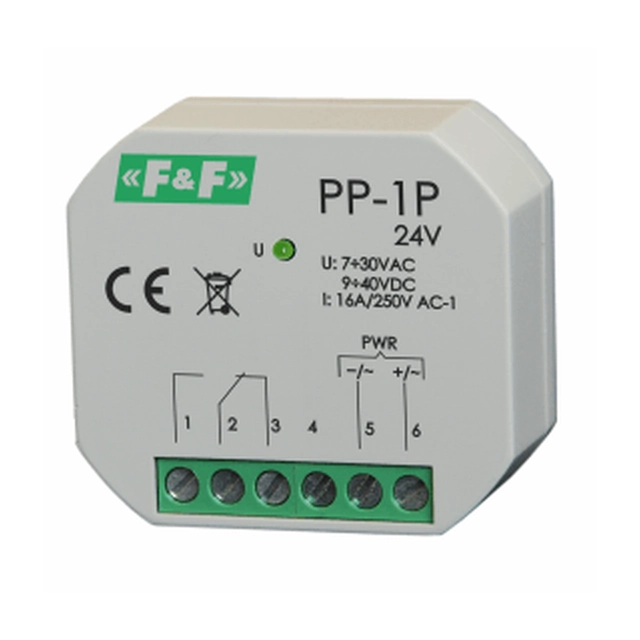 F&F Przekaźnik elektromagnetisk 1P 16A P/T - PP-1P 24V