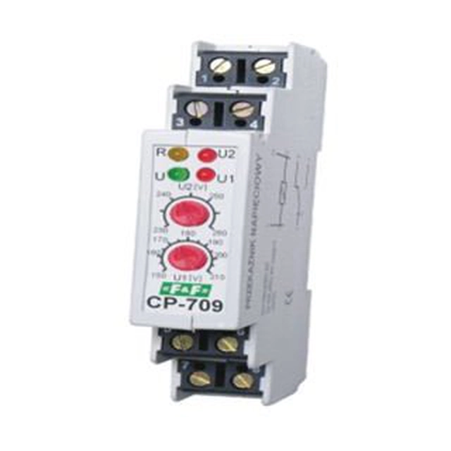 F&F Przekaźnik kontroli napięcia 1-fazowy 1P 16A 150-210V/230-260V AC CP-709