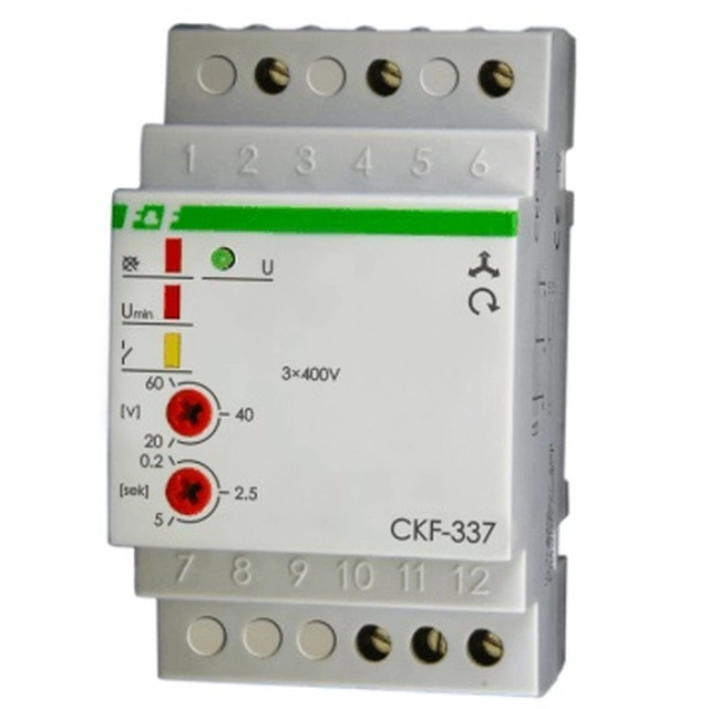 F&F Relé de fallo de fase y desequilibrio 10A 1P 0,2-5sek 20-60V CKF-337