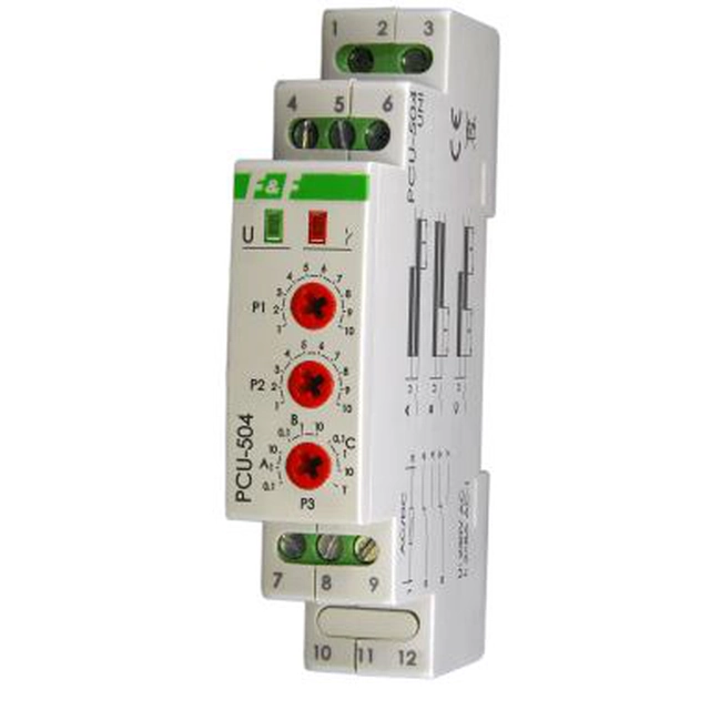 F&F Temporizzatore con backup dopo interruzione di corrente 1NO/NC 12-264V - PCU-504