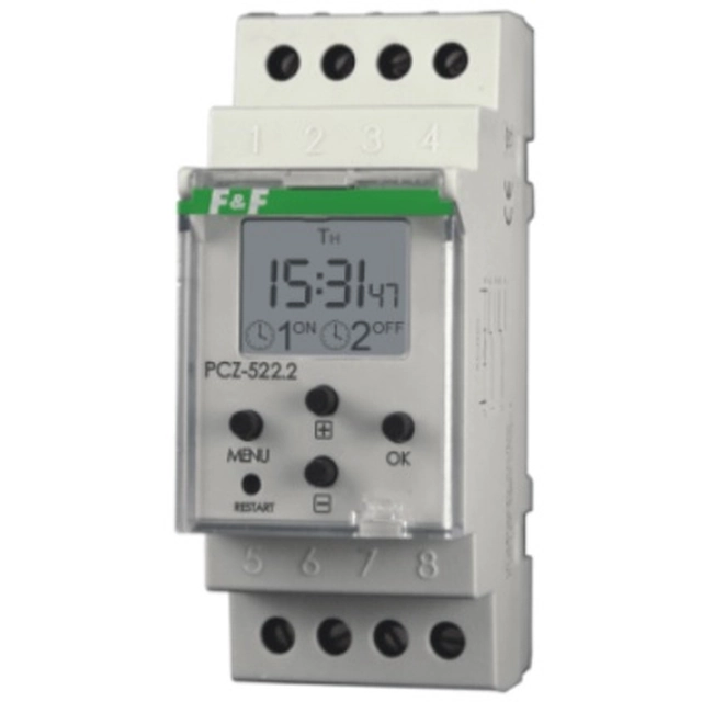 F&F Two-channel weekly timer 2x16A NFC PCZ-522