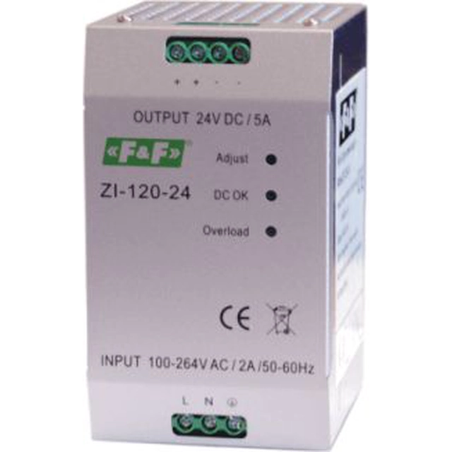 F&F Zasilacz impulsyvas 230VAC/24VDC 120W 5A (ZI-120-24)