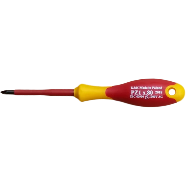 SCREWDRIVER INSULATED SCREWDRIVE 1000V FOR ELECTRICIAN CROSS PZ1 x 80