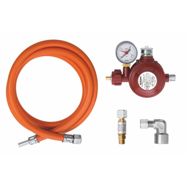 Gas connection kit 50 mbar regulator + 1.5 m hose