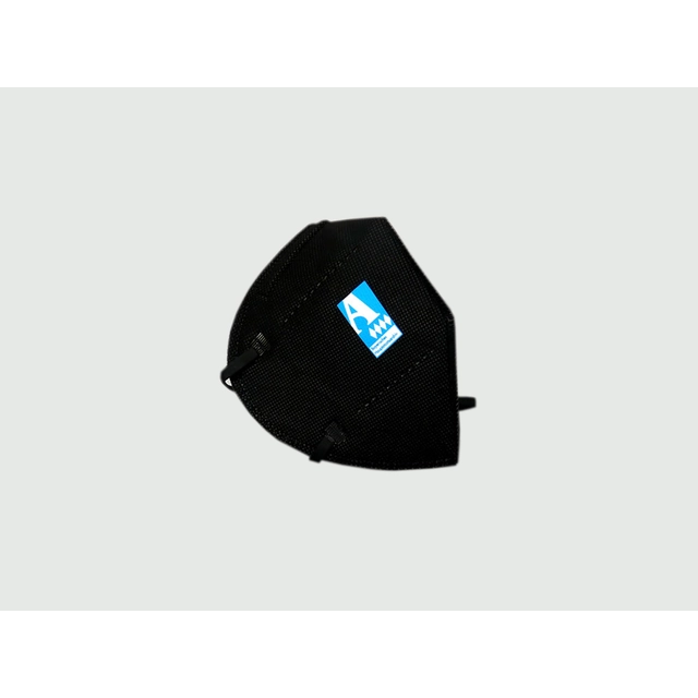 FFP2 respiratorius juodas + logotipo atspaudas (visa spalva)