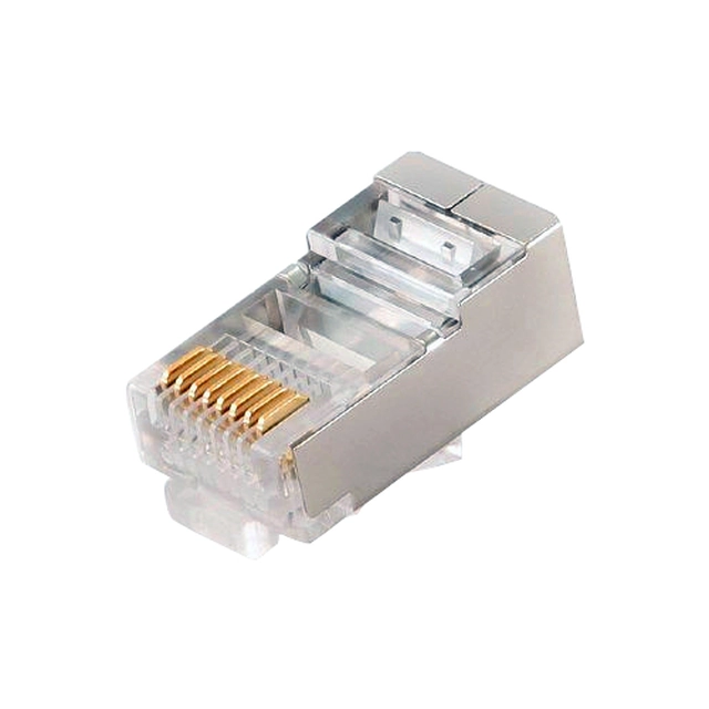 Fiche RJ-45 Cat.5e, blindée, jeu 100 de pièces RJ45M-CAT5E