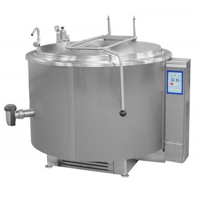 Fierbător de gătit pe gaz cu încălzire indirectă | rotund | umplere automată | 48 kW | 300 l | 1320x1330x940 mm | RQK-301GR