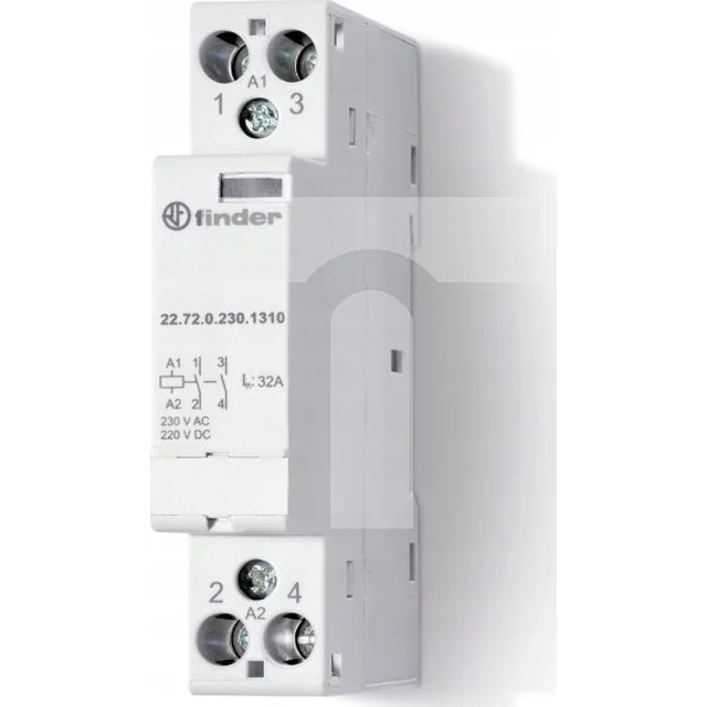 Finder Installazione contattore serie 22: 2 Z 32 A 24 V AC/DC