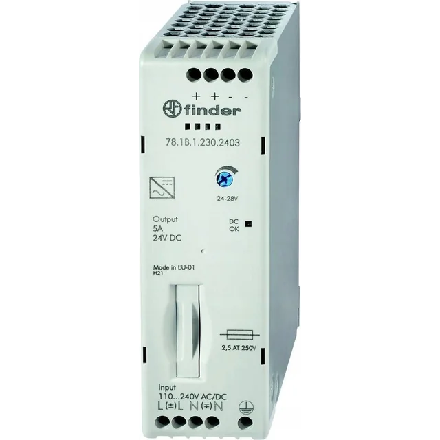 Finder Ipari kapcsolóüzemű tápegység 110W 24V DC 120-240 V AC/DC 78.1B.1.230.2403